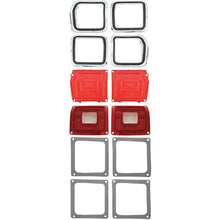 1973-74 Dodge Dart Sport; Tail Lamp Bezel, Lens & Gasket Kit; 12-Pieces