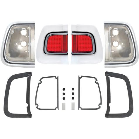 1968 Barracuda Tail Lamp Housing, Lens, & Gasket Kit; 16-pieces