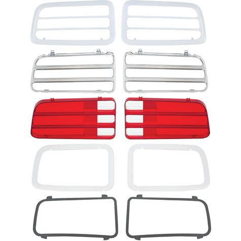 1970 Barracuda / Cuda Tail Lamp Kit w/ Painted Bezels