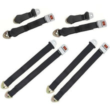 1965-66 Impala, Caprice Nova, Chevelle; Deluxe Seat Belt Set; Gold Starburst; Black; 4-Piece Set