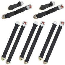 1965-66 Impala, Caprice Nova, Chevelle; Deluxe Seat Belt Set; Gold Starburst; Black; 5-Piece Set