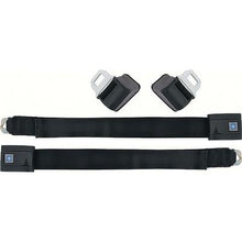 1968-72 GM; Retractable Seat Belts; Silver Blue Button; Black Belts; LH & RH; Pair