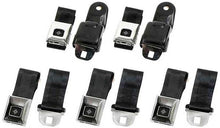 1968-69 Camaro / Firebird; Retractable Seat Belt Set; Deluxe Interior; Black with Chrome Latches; 5-Piece Set