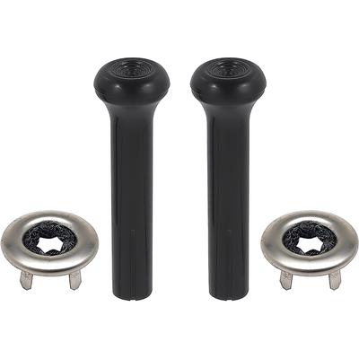1970-72 GM; Door Lock Knob Kit; Plastic; Black Knobs; With Narrow Ferrules