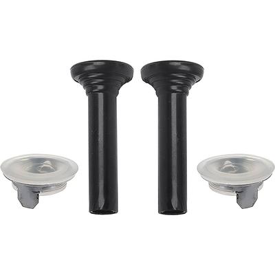 1967 GM Full Size; Door Lock Knob Kit; Plastic; Black Knobs; With Clear Ferrules