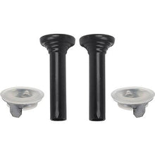 1967 GM Full Size; Door Lock Knob Kit; Plastic; Black Knobs; With Clear Ferrules