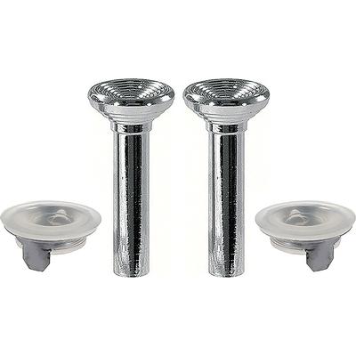 1967 GM Full Size; Door Lock Knob Kit; Die-Cast Metal Knobs; Chrome; With Clear Plastic Ferrules