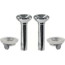 1967 GM Full Size; Door Lock Knob Kit; Die-Cast Metal Knobs; Chrome; With Clear Plastic Ferrules