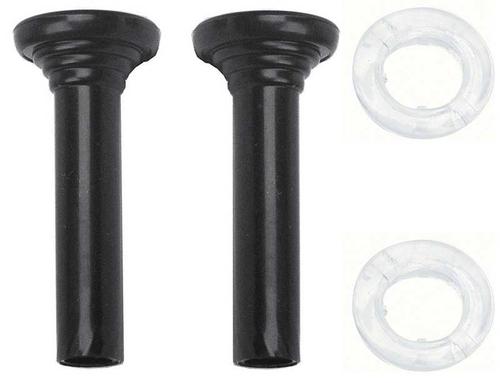 1967 Chevrolet/Pontiac; Door Lock Knob Kit; Plastic; Black Knobs; With Clear Ferrules