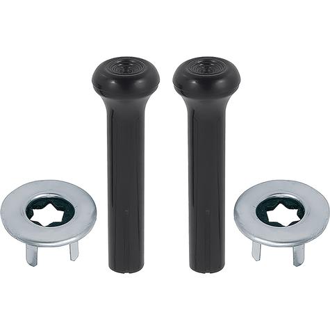 1973-88 GM; Door Lock Knob Kit; Plastic; Smooth Black Knobs; With Wide Ferrules