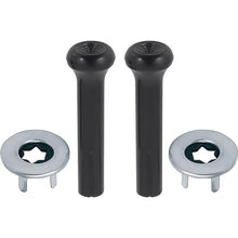 1973-88 GM; Door Lock Knob Kit; Plastic; Smooth Black Knobs; With Wide Ferrules