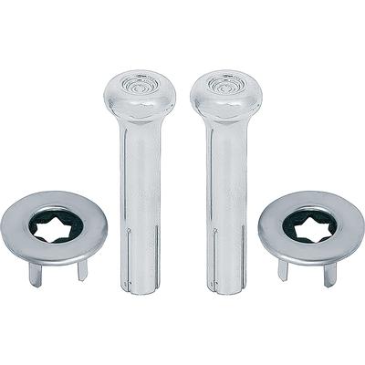 1970-88 GM; Door Lock Knob Kit; Plastic; Smooth Chrome Knobs; With Wide Ferrules