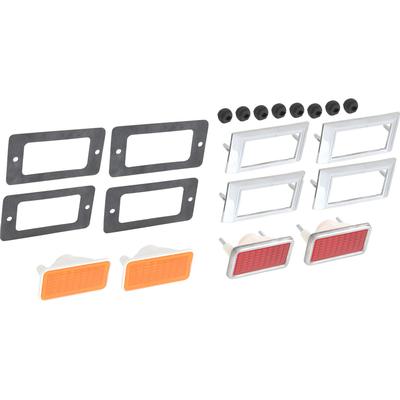 1969 Nova, Impala, Caprice, Bel Air, Biscayne, Station Wagon; Side Marker Light Kit; with Lamps, Bezels, Gaskets, & Hard