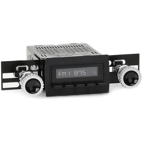 1960-63 GM Truck Hermosa Radio - Black Radio, Buttons, and Bezel with Chrome Knobs
