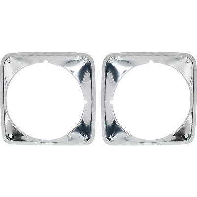 1969-72 Chevy Pickup; Blazer; Suburban; Headlamp Bezels; Bright  Aluminum; LH & RH; Pair