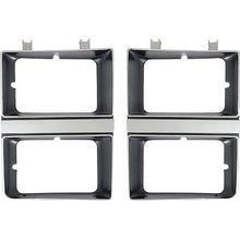 1983-84 GMC; Pickup; Jimmy; Suburban; Headlamp Bezels; Dual Headlamp; Argent Silver & Dark Gray Metalic; LH & RH; Pair