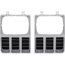 1981-82 Chevrolet; Pickup; Blazer; Suburban; Headlamp Bezels; Single Headlamp; Argent Silver & Black; LH & RH; Pair