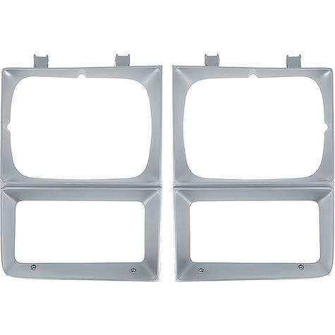1983-84 Chevrolet; GMC; Pickup; Blazer; Jimmy; Suburban; Headlamp Bezel; Single Headlamp; Argent Silver; RH & LH; Pair