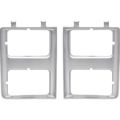 1985-88 Chevy, GMC Pickup, Blazer, Jimmy, Suburban; Headlamp Bezel; with Dual Headlamps; with Chrome Grill; Silver; RH &