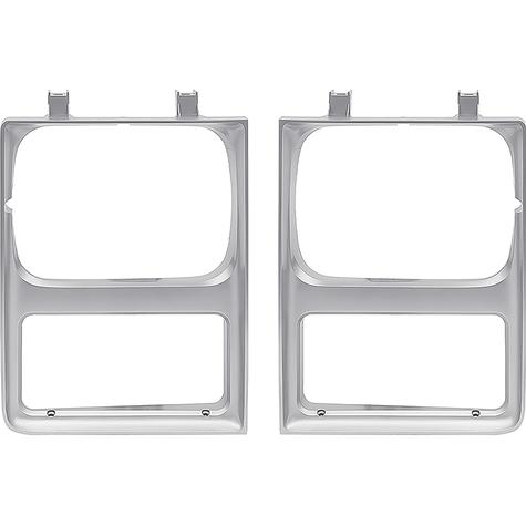 1985-88 Chevy, GMC Pickup, Blazer, Jimmy, Suburban; Headlamp Bezels; Single; without Chrome Grill; RH & LH;Pair