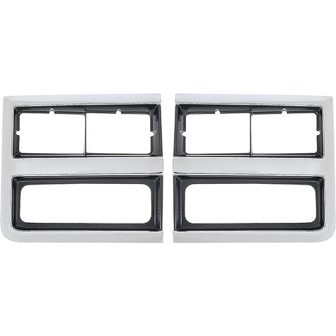 1985-88 Chevy, GMC Pickup, Blazer, Jimmy, Suburban; Headlamp Bezels; Single; without Chrome; RH & LH; Pair