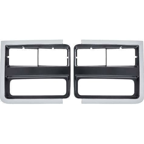1985-88 GMC Pickup, Jimmy, Suburban; Headlamp Bezels; Single; without Chrome; RH & LH; Pair