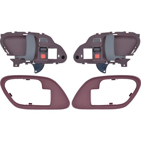 1995-02 Chevy, GMC Pickup Truck, SUV; Inner Door Handle Set; With Bezels; Manual Locks; Black Lever; Red Housing