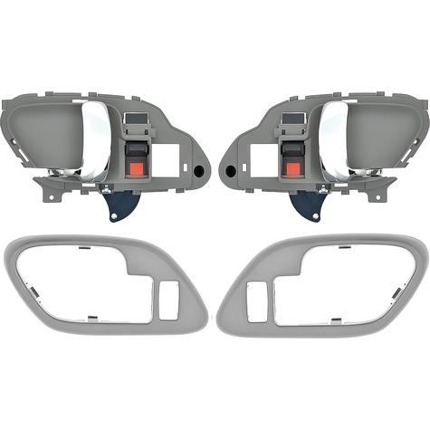1995-02 Chevy, GMC Pickup Truck, SUV; Inner Door Handle Set; With Bezels; Manual Locks; Chrome Lever; Gray Housing