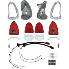 1955 Chevrolet Bel Air, 150, 210, Nomad; Custom Tail Lamp Kit; With Blue Dot Lenses