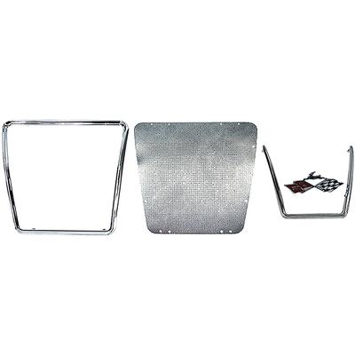 1961 Impala; Rear Seat Speaker Grill, Emblem and Trim Set; 4 Piece