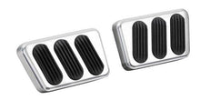 1964-70 Ford Mustang Lokar Brushed Billet Aluminum Brake and Clutch Pedal Pads with Rubber Inserts