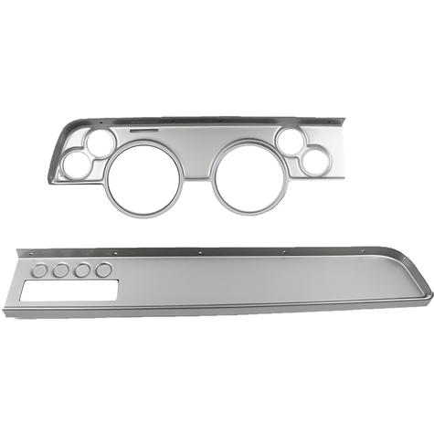1967-68 Mercury Cougar; 6-Gauge Dash Panel; (2) 5" (4) 2-1/16" Holes; w/ AC Vent; Brushed Aluminum