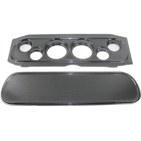 1969-70 Mercury Cougar 6-Gauge Dash Panel; (2) 3-3/8" (4) 2-1/16" Holes; Carbon Fiber