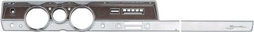 1967 Barracuda Rallye Instrument Bezel; with AC;  Woodgrain and Silver