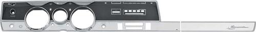 1968-69 Barracuda Rallye Instrument Bezel; with AC;  Black and Silver
