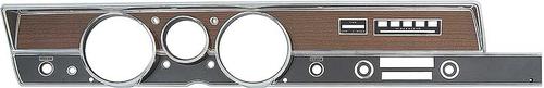 1971 Duster / Demon / Dart Rallye Dash Instrument Bezel; with AC; Round Knob Radio
