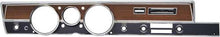 1971 Duster/Dart Rallye Dash Instrument Bezel Set; without AC;  Woodgrain & Black