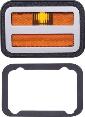 1971 Dodge Charger, R/T, Super Bee, 500; Front Side Marker Assembly; Amber; with Bezel