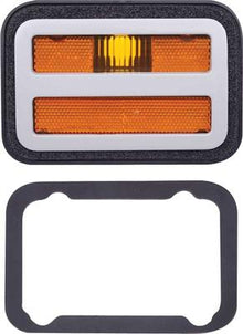 1971 Dodge Charger, R/T, Super Bee, 500; Front Side Marker Assembly; Amber; with Bezel
