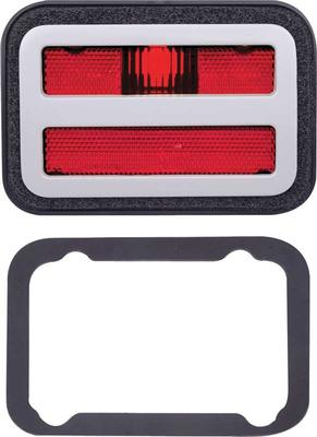 1971 Dodge Charger, R/T, Super Bee, 500; Front Side Marker Assembly; Red; with Bezel