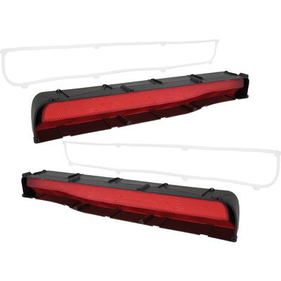 1969-70 Dodge Charger Tail Lamp Lens Set; with Horizontal Silver Accent Stripe; Pair