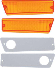 1970 Charger, Coronet; Front Side Marker Lens and Gasket Set ; Amber; Pair