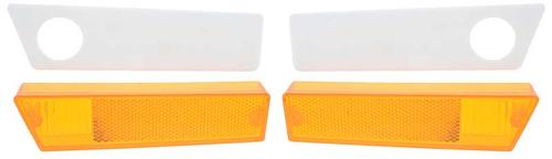 1970 Charger, Coronet; Front Side Marker Lens and Gasket Set ; Amber; Pair