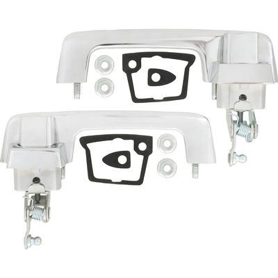 1966-67 Dodge Plymouth B Body; Front Outer Door Handle Set; with Chrome Buttons