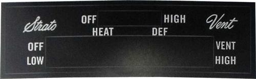 1971-72 Mopar B-Body Non AC With Strato Vent Heater Control Decal