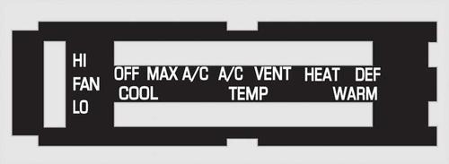 1973-74 Mopar B-Body With AC And Vent Heater / AC Control Decal