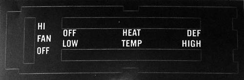 1973-74 Mopar B-Body Heater Control Decal Non AC Without Vent