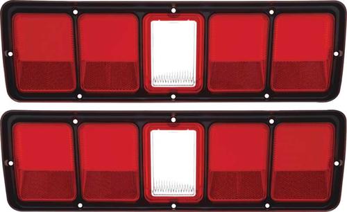 1971 Plymouth Road Runner, GTX; Tail Lamp Lens; with Black Trim; Pair