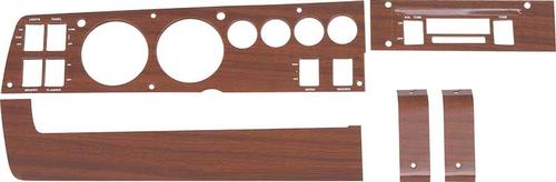 1969 Mopar B-Body Rallye Woodgrain Dash Bezel Set ; 5 Piece Set ; with AM/FM ; w/o AC
