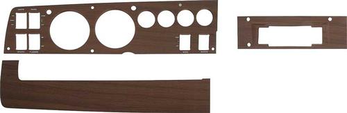 1969 Mopar B-Body Woodgrain Rallye Dash Bezel Set ; 5 Piece Set ; with AM / 8 Track ; w/o AC